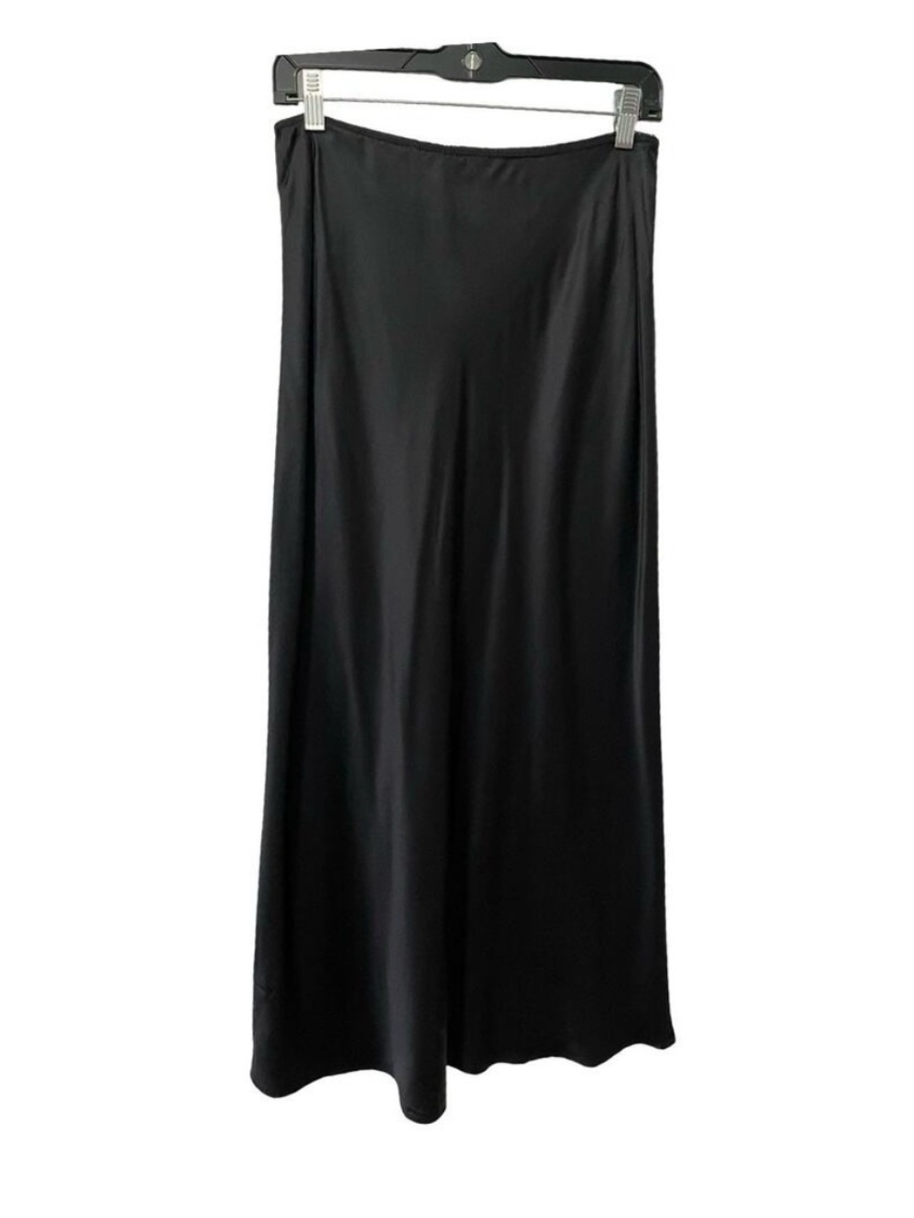 Reformation Layla Silk Midi Skirt Size 8 Black Classic Dark Romance MINT - Picture 4 of 6